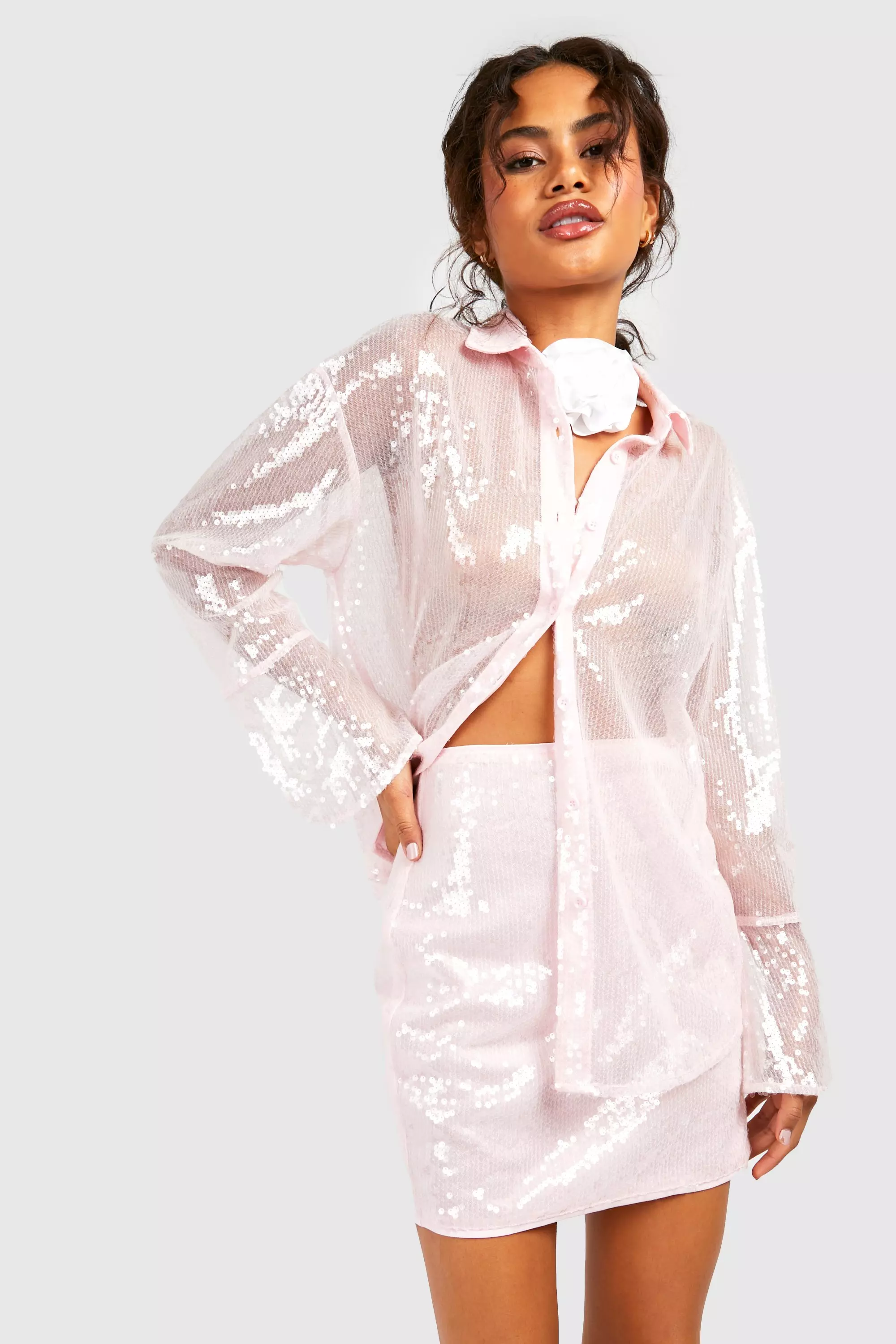 Missguided sequin mini skirt discount